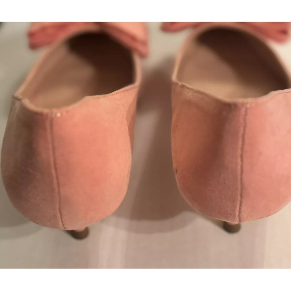 Journee Womens Orana Coral Pink Bow Faux Suede Pointed Toe Low Heels Pumps 7.5 - Picture 4 of 7